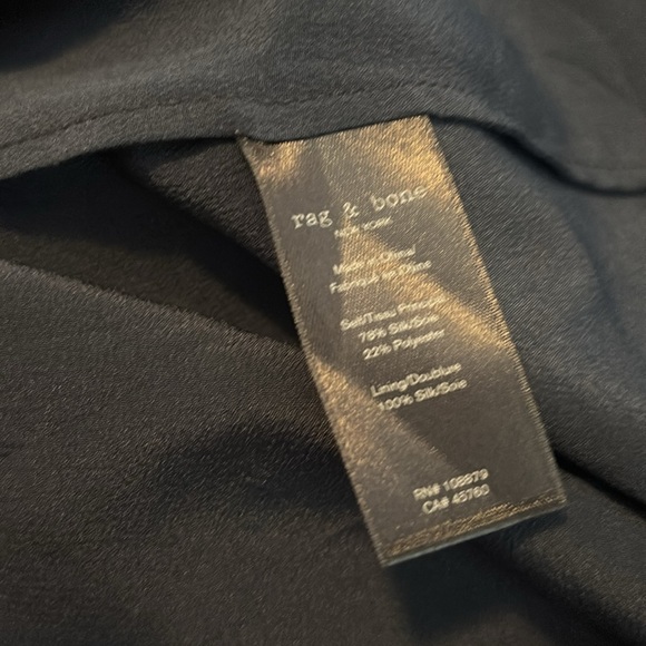 Rag & Bone women’s blue striped V neck long sleeve blouse size medium - Picture 8 of 8